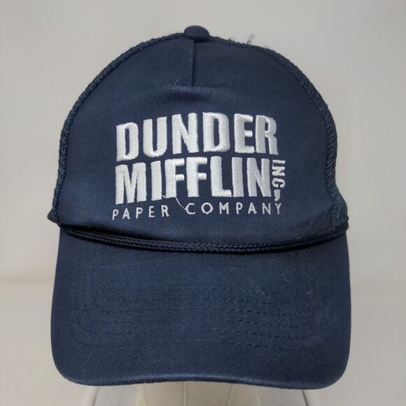 Dunder Mifflin Inc. Paper Company Trucker Hat Blue One Size Embroidered Mesh - Picture 2 of 8